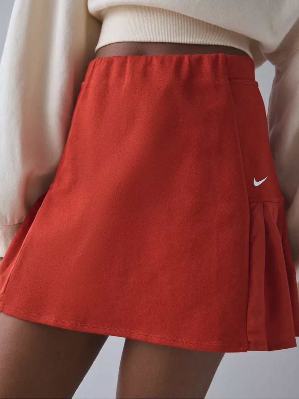 Nike Orange Red Golf Pleated Mini Skirt